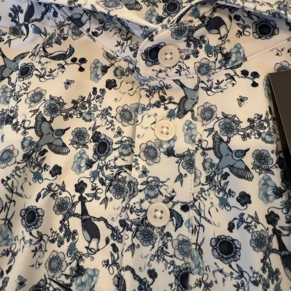 G/Fore Men's XL Ink Botanic Garden Tech Jersey Polo MSRP $120 - Picture 6 of 8